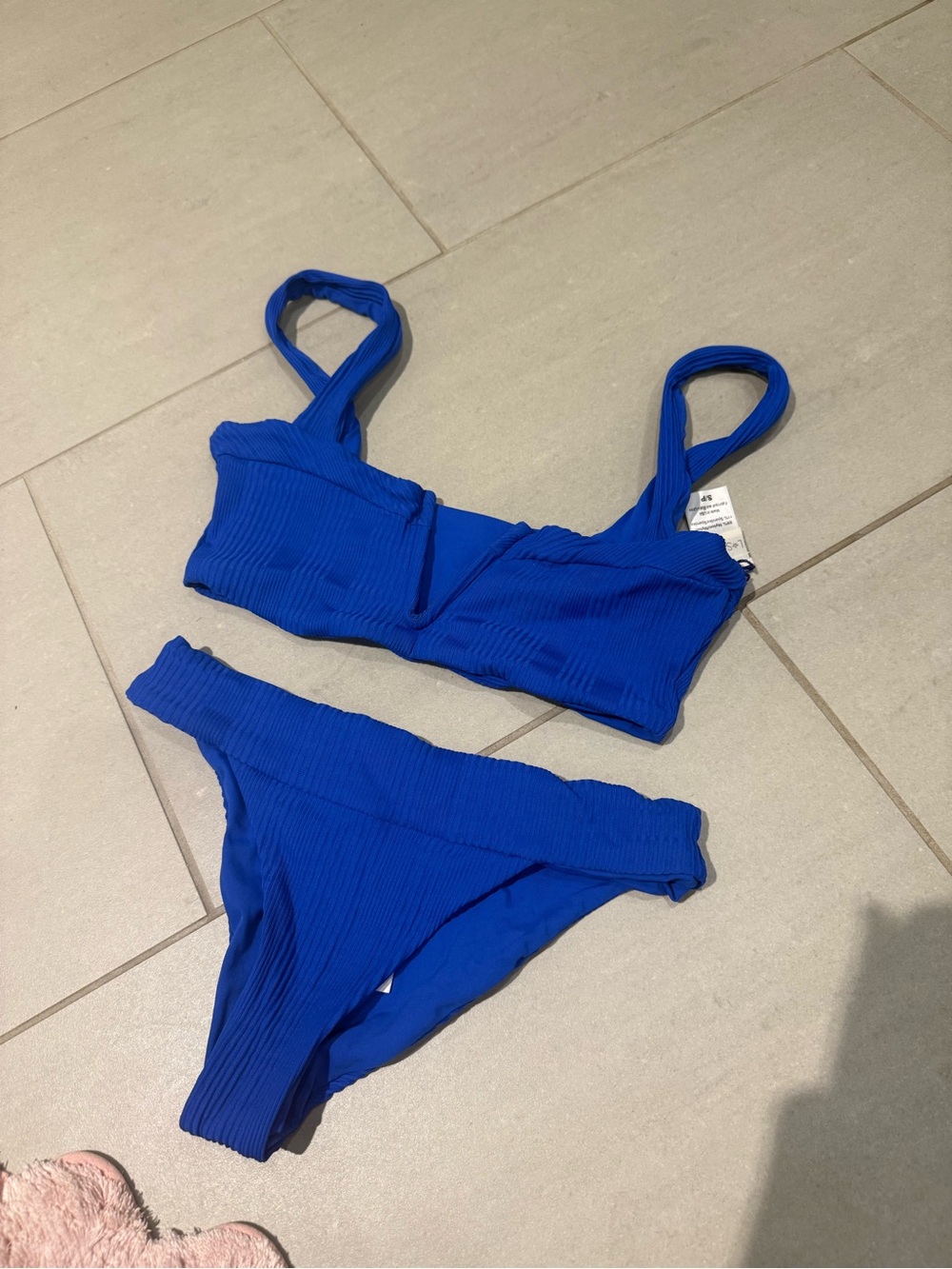 L*Space Royal Blue Ribbed Bikini - Picture 3 of 4